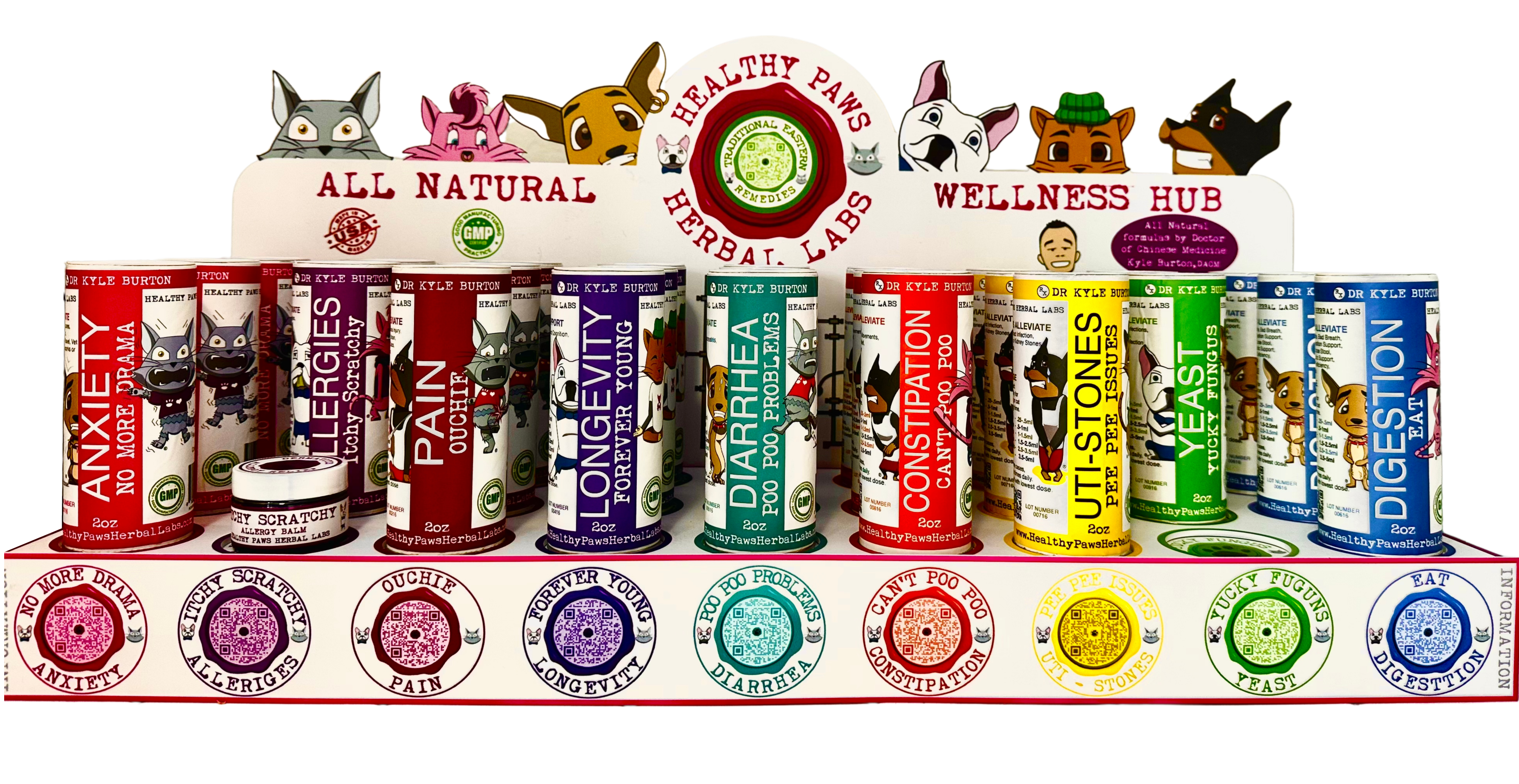 Z- Healthy Paws Herbal Lab store display with back